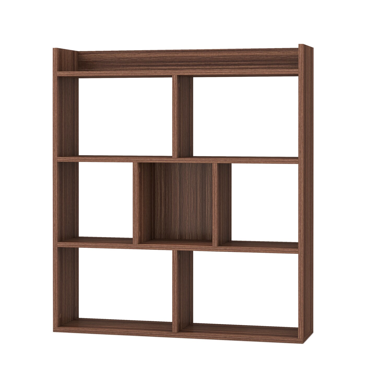 7 Cubes Open-Back Bookshelf with Anti-Toppling Devices - 31.5&#x22; x 8&#x22; x 35.5&#x22; (L x W x H)