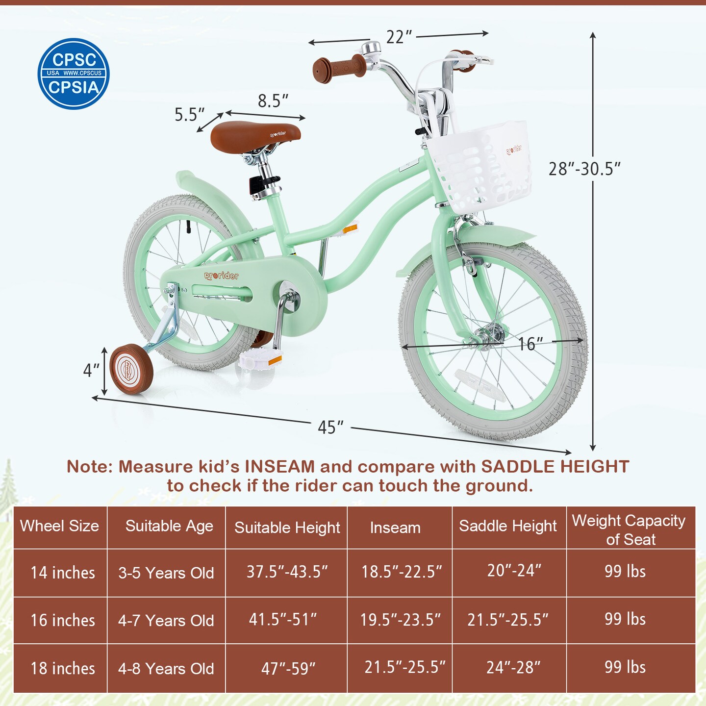Kids Bike with Adjustable Seat and Bell for Kids 3-8 Years Olds