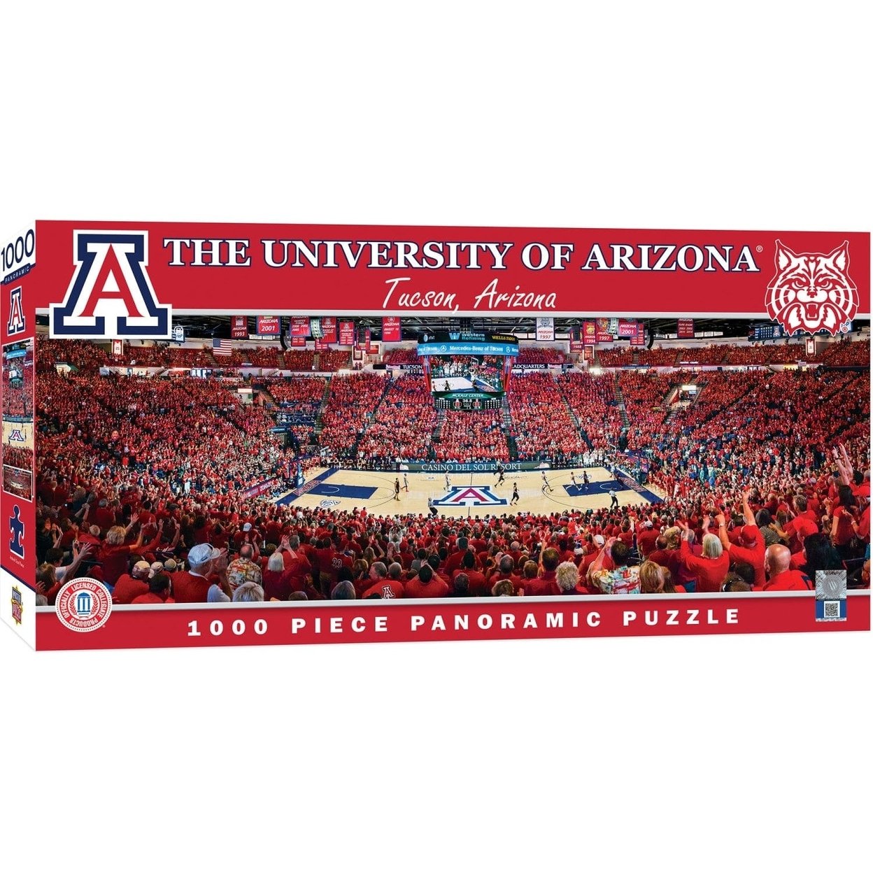Arizona Wildcats 1000 Piece Panoramic Jigsaw Puzzle 13X39 Ncaa Basketball