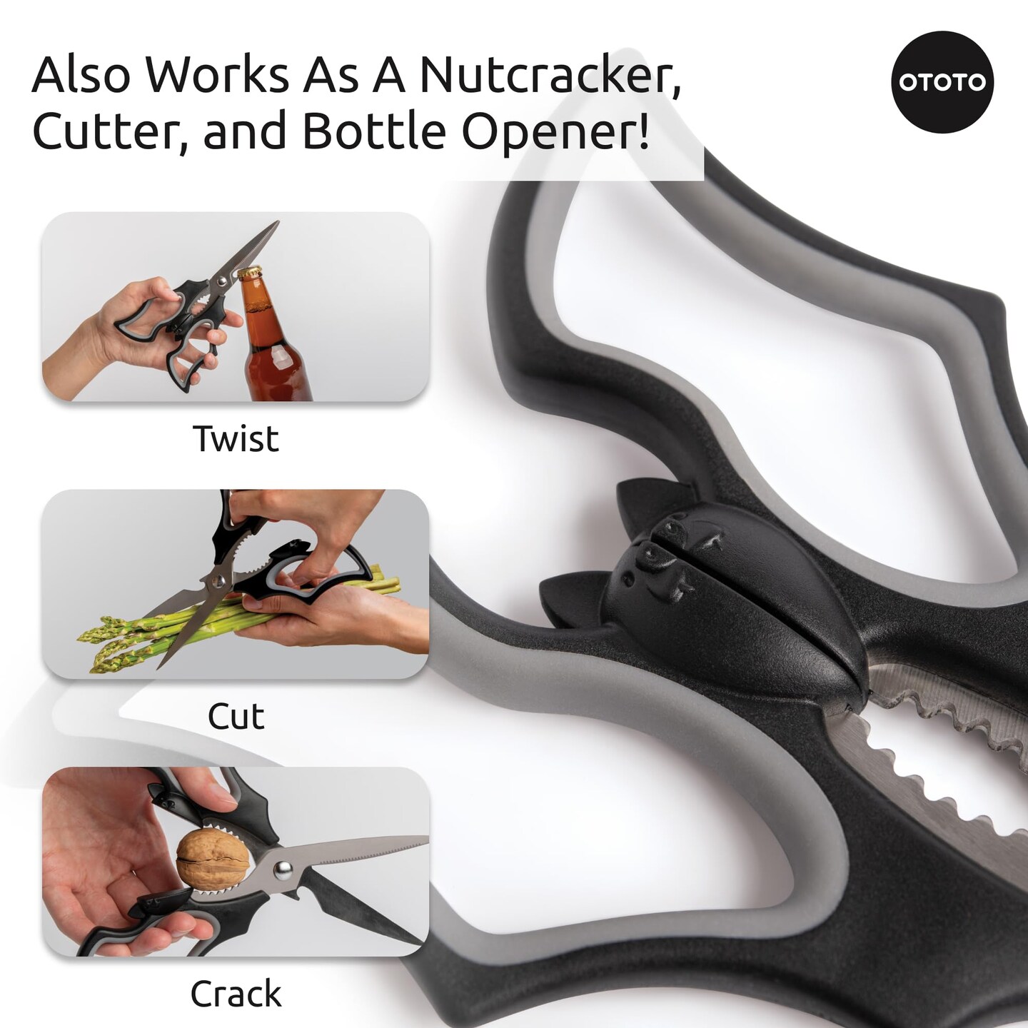 Elizabat Kitchen Scissors - Goth Cute Bat Kitchen Shears, Gothic Scissors Utensils - Cute Gadgets