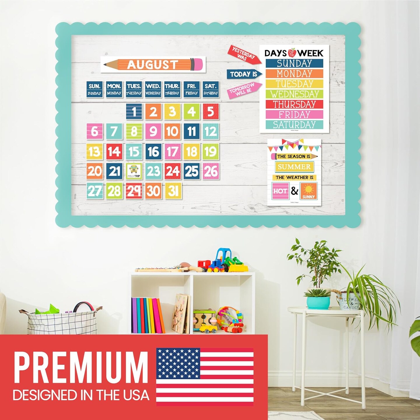 Colorful Classroom Calendar Set Bulletin Board Sets For Teachers