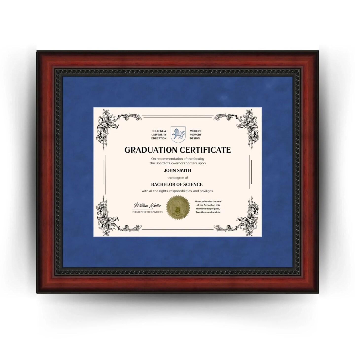 University of Washington 11x14 Diploma Frame for 8.5x11 Certificate Blue