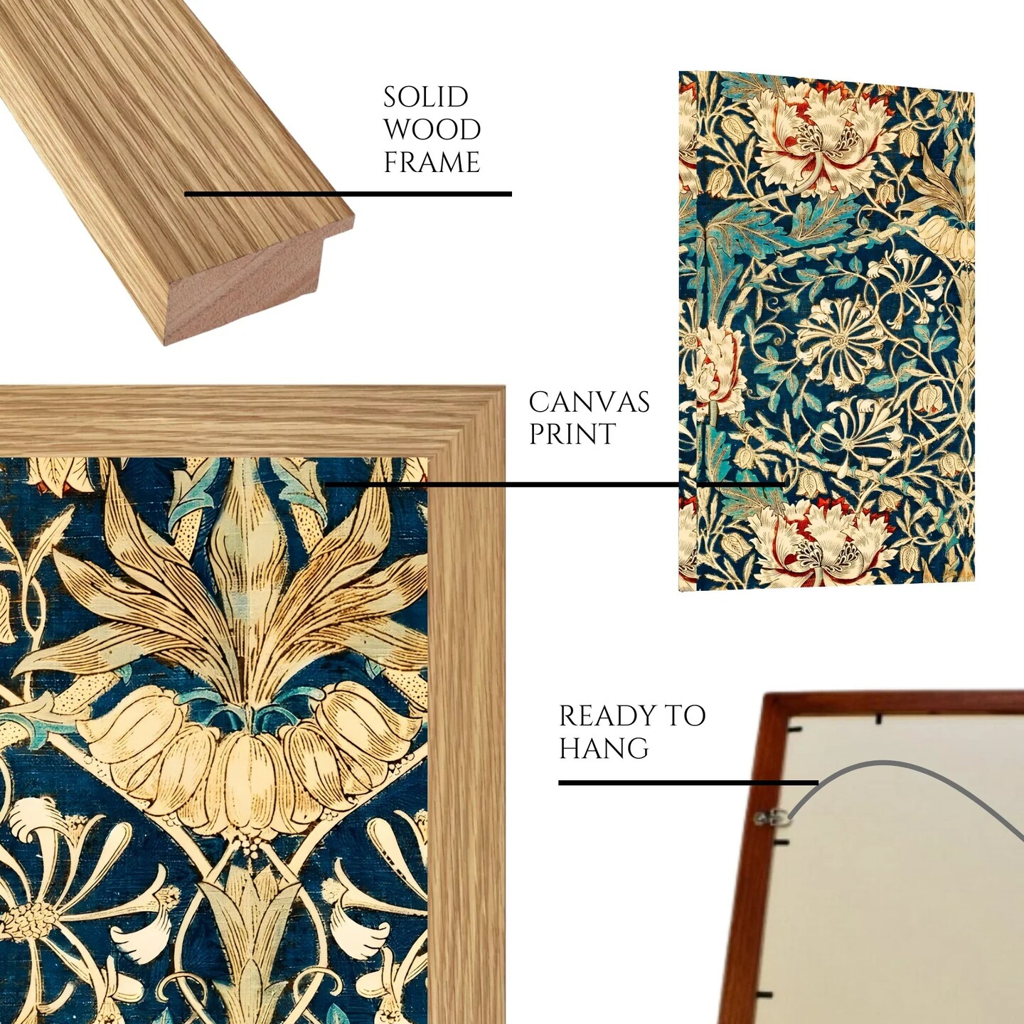 Large Framed Corporate Office Decor Wall Art Canvas 40x60 Inch - William Morris (Copy)