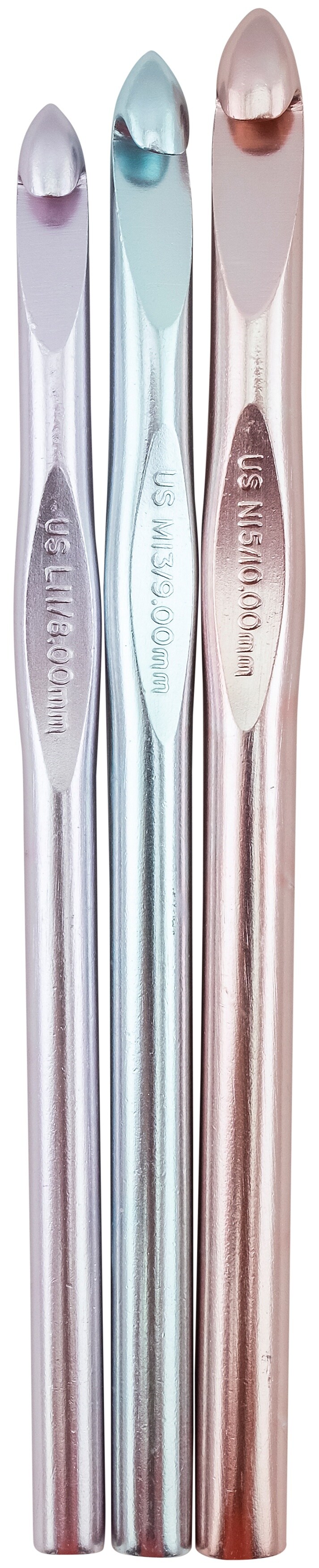 Susan Bates Silvalume Aluminum Crochet Hook Set-Sizes L11 To N15