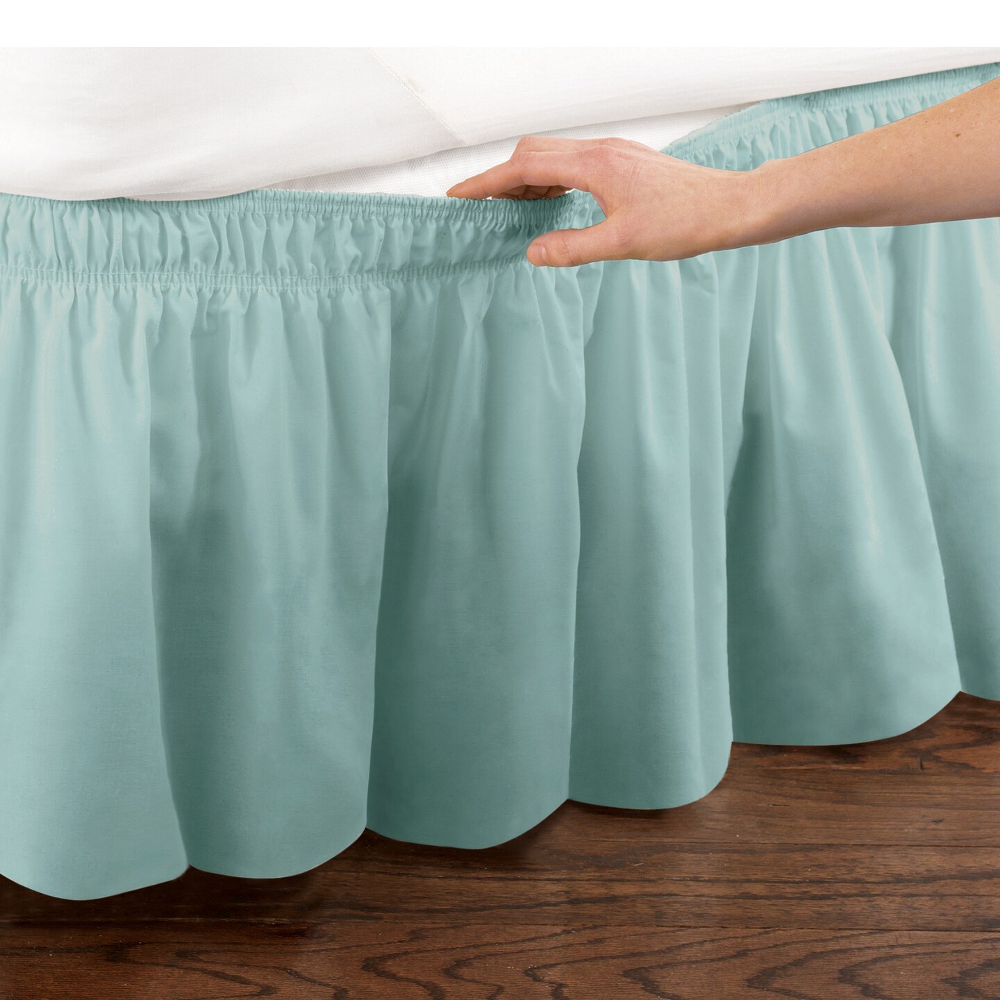 Collections Etc Wrap Around Bed Skirt, Easy Fit Elastic Dust Ruffle