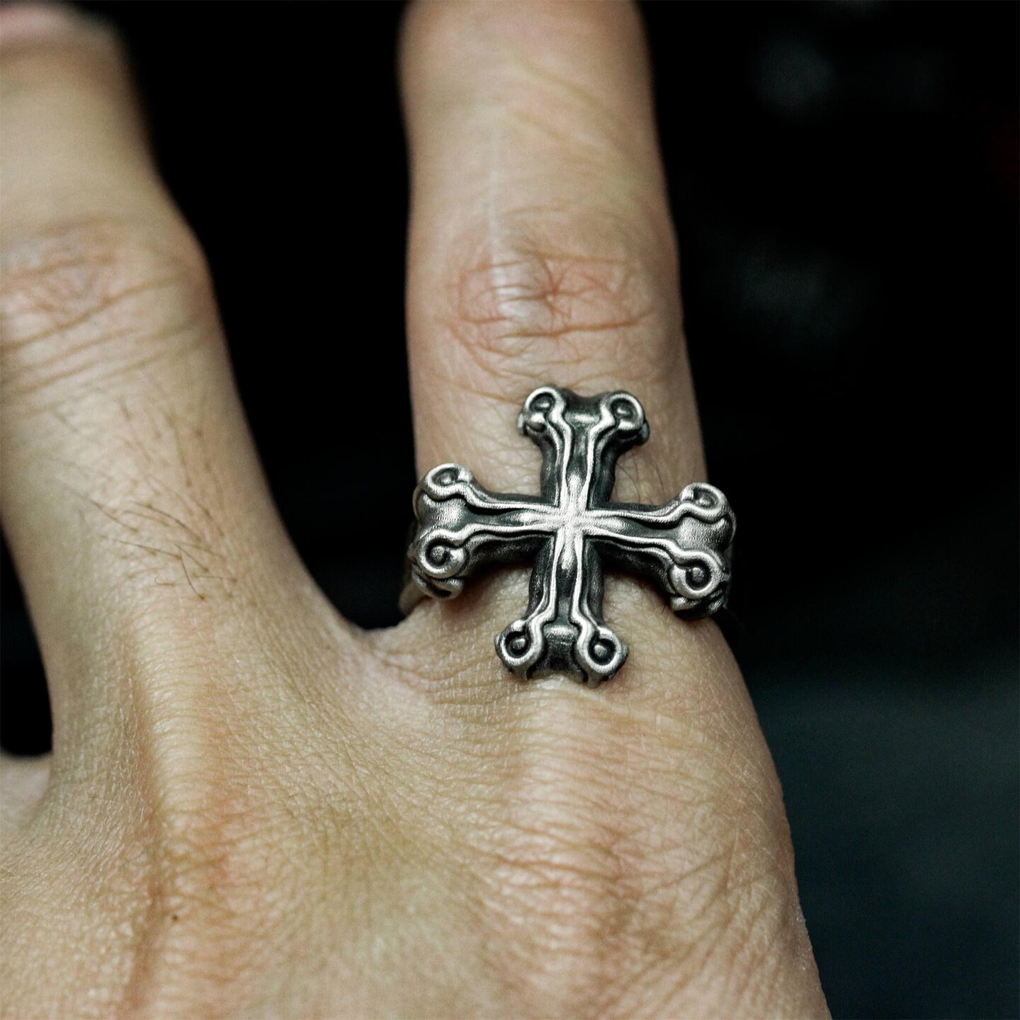 [New Arrivals] シルバー925 Iron crossリング Iron Cross Ring | Men's Sterling Silver Biker Ring