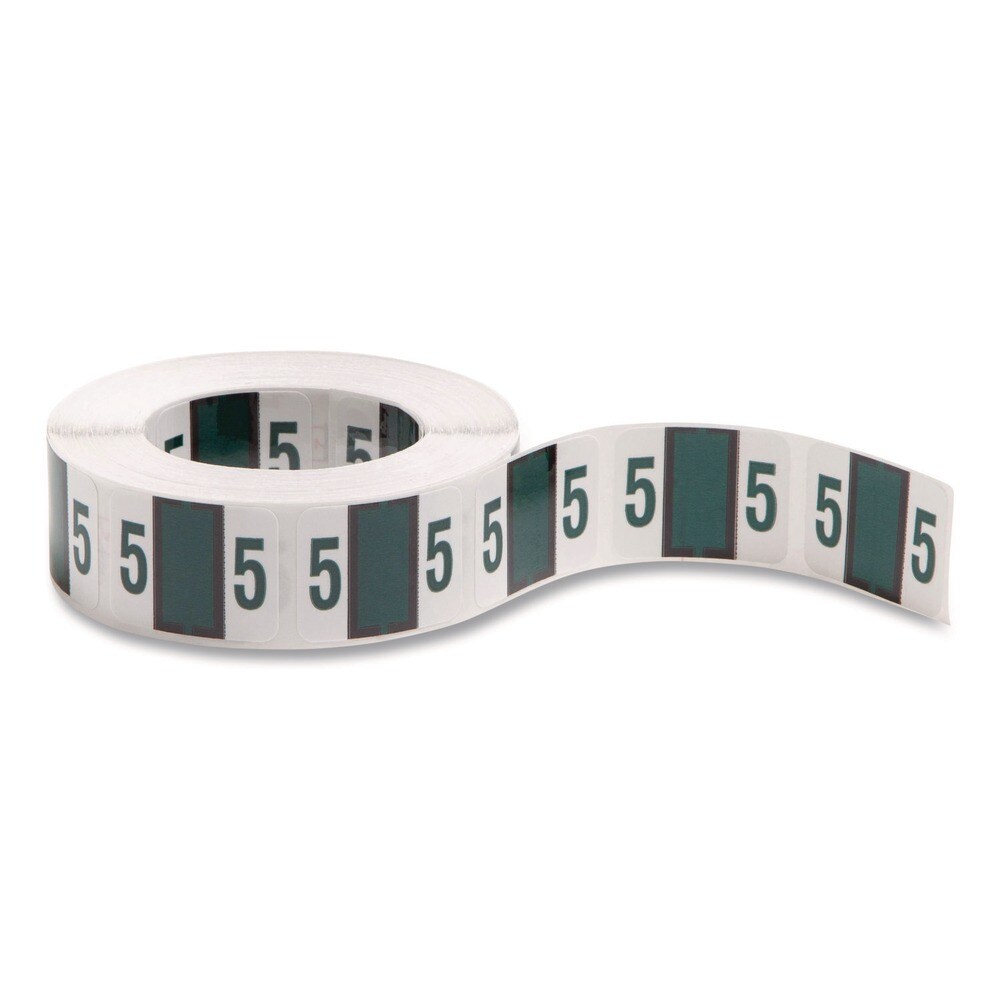 Smead 1 in. x 1.25 in. 5 Numerical End Tab File Folder Labels - White (1-Roll)
