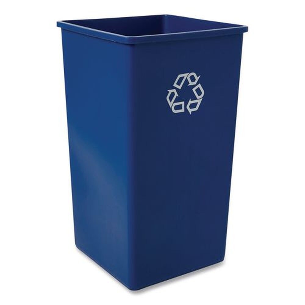 Rubbermaid Commercial 50 gal. Plastic Square Recycling Container - Blue