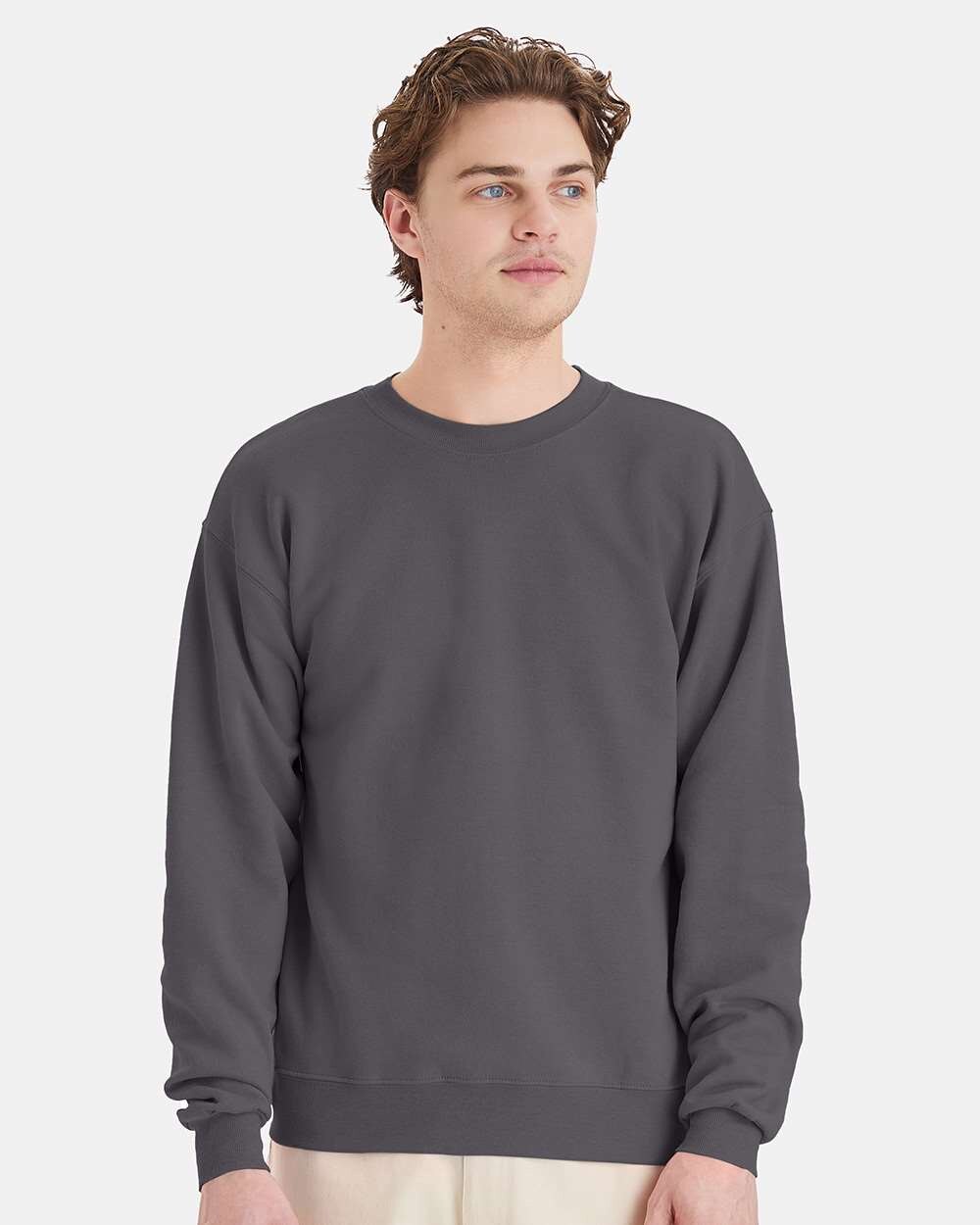 Hanes EcoSmart Unisex Cotton Polyester Crewneck Sweatshirt PrintPro XP Fleece Classic Fit Everyday Comfort Pullover