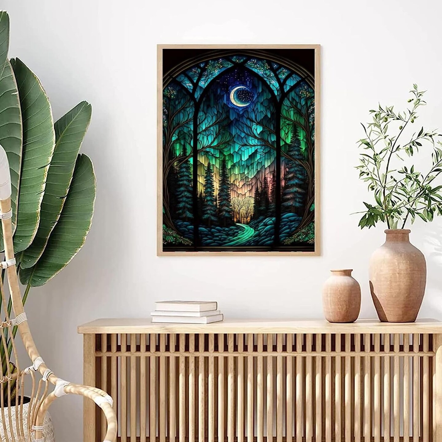 Starry Night Diamond Painting Kits- Tree Diamond Art for Adults,Gem Painting Crafts for Adults Home Wall Decor,DIY 5D Gem Art Moon Perfect for Relaxation(12x16 Inch)