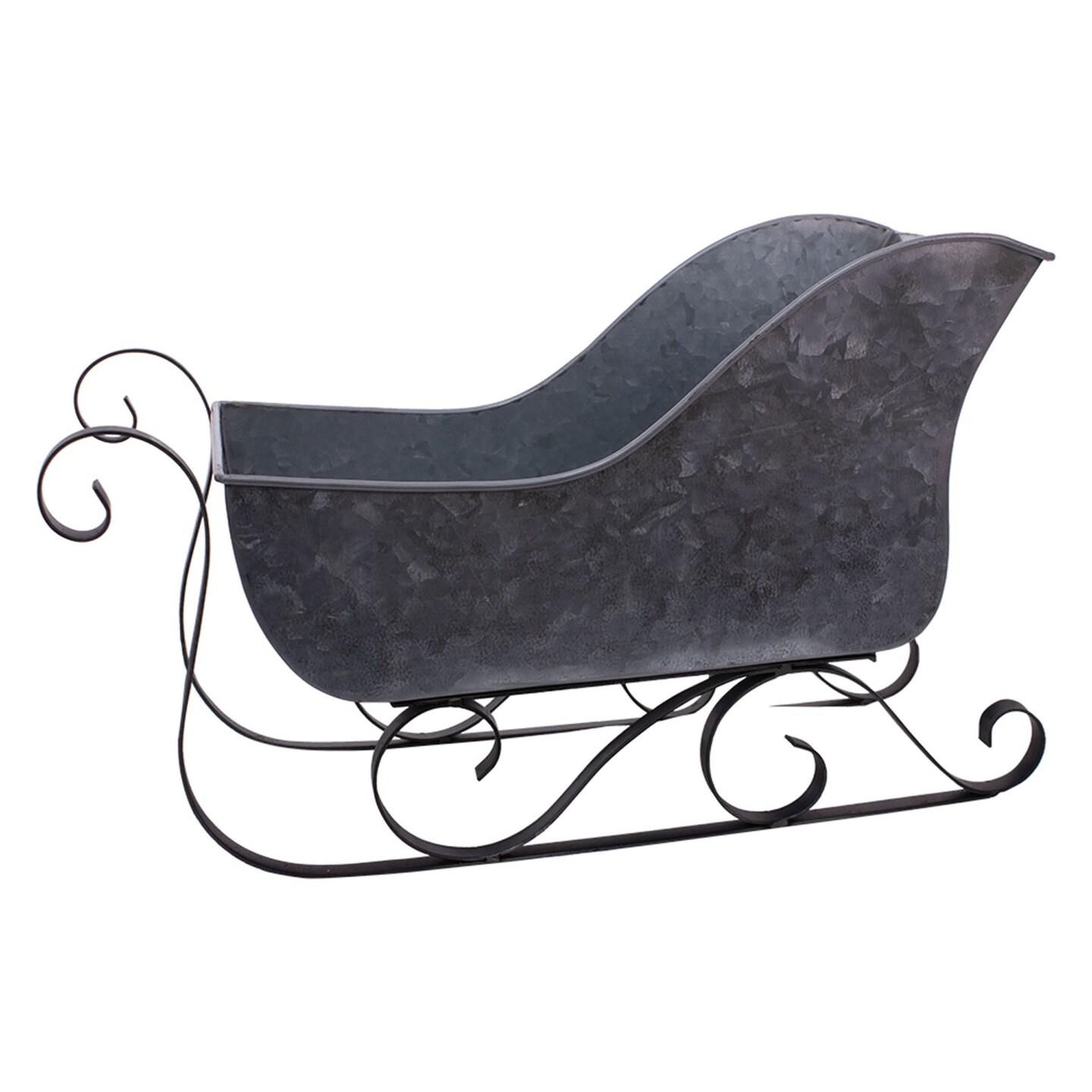 Contemporary Home Living 16.5" Anchor Gray Metal Sleigh Christmas Table Decoration