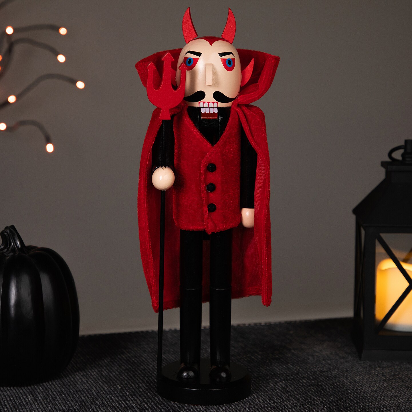 Northlight Devil with Pitchfork Halloween Nutcracker - 14&#x22; - Red and Black