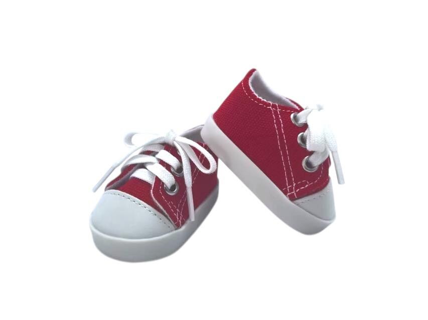 18 Inch Doll Shoes- Red Canvas Sneakers Fits 18 Inch Kennedy and Friends Dolls and Other 18 Inch Dolls