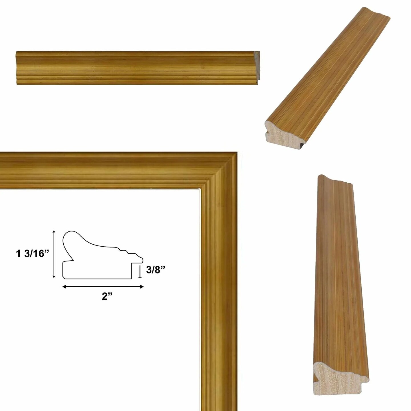 Traditional Aged Gold Scoop Picture Frame 11x15 frame