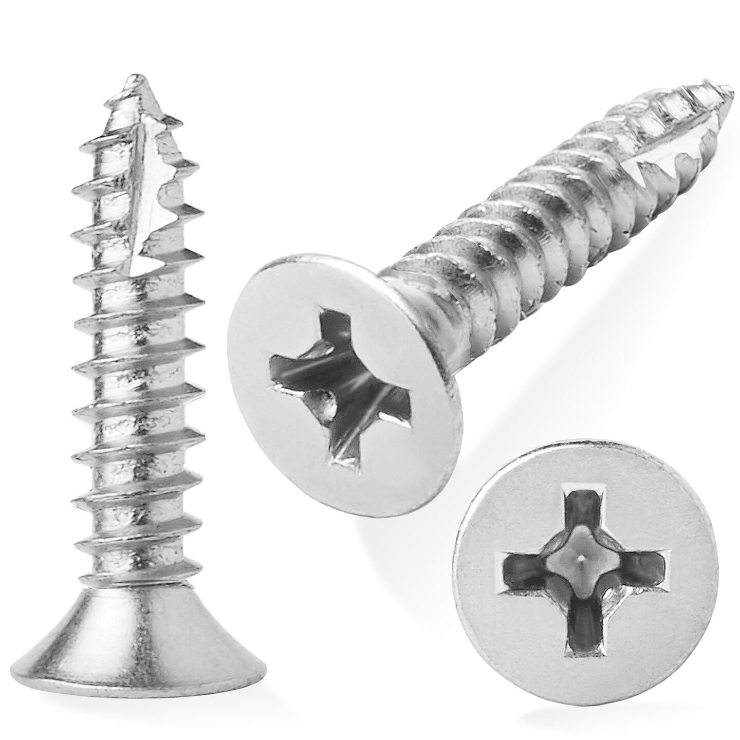 Cauldham Wood Screws #9 x 1 Inch for Door Hinges - 25 pack