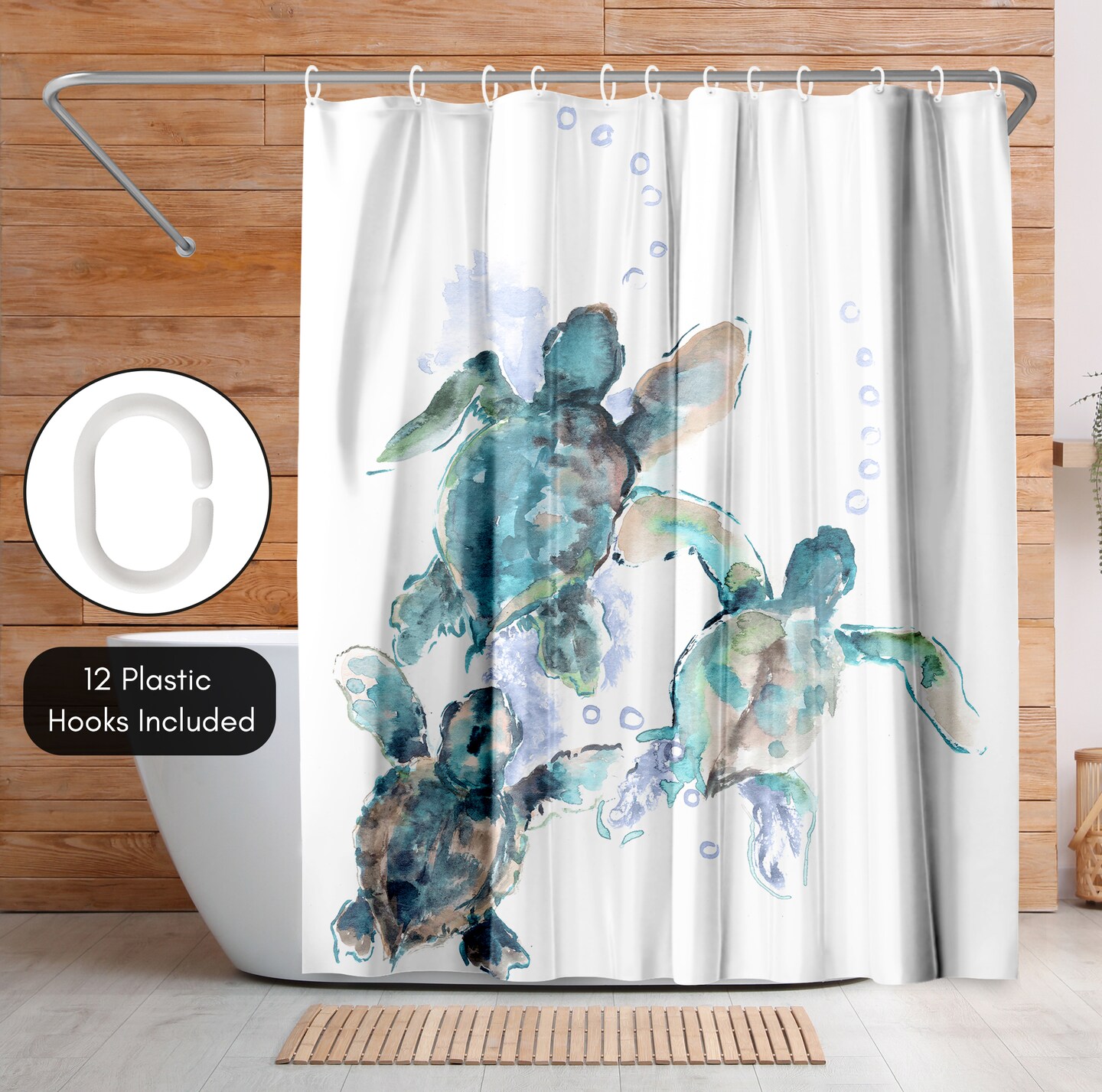 Baby Sea Turtles 3 by Suren Nersisyan Shower Curtain 71&#x22; x 74&#x22;