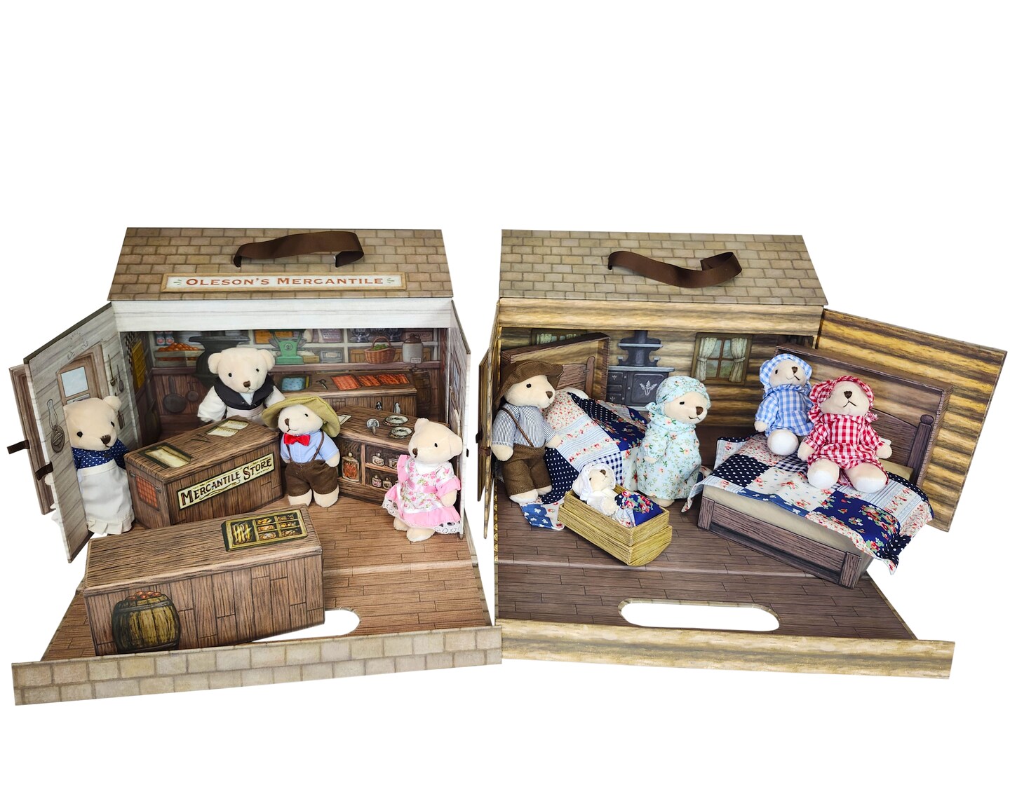 The Queen&#x27;s Treasures Little House  Ingalls &#x26; Oleson&#x27;s Mini Bear Play Set