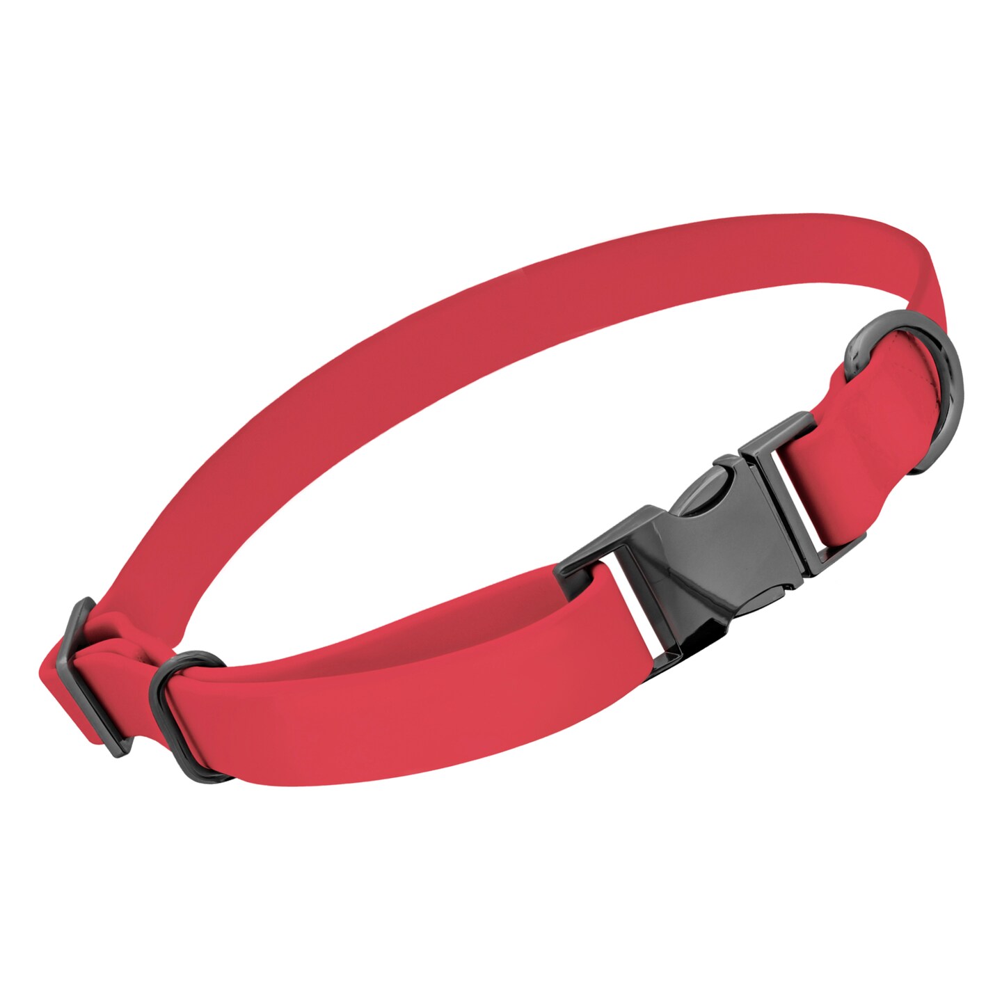 MiMu Small Silicone Dog Collar - Pink 17in Stylish Dog Collar with Clasp Buckle