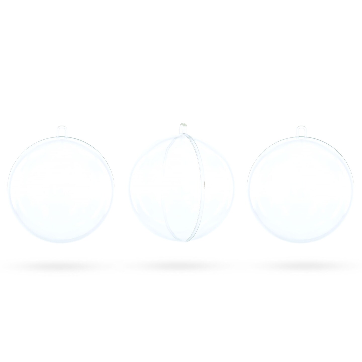 Set of 3 Openable Fillable Clear Plastic Ball Christmas Ornaments DIY Craft 4 Inches