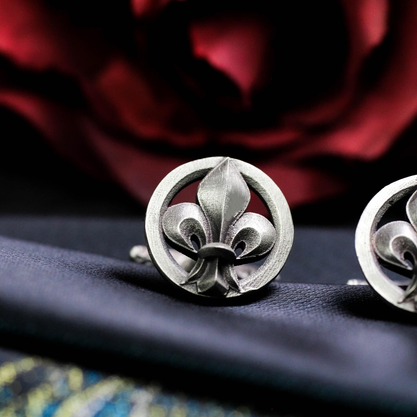 Fleur-de-lis Cufflinks - Handmade 925 Silver French Lily Gothic