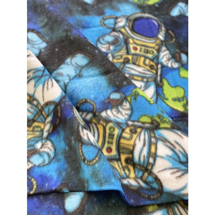 Astronauts in OuterSpace Anti-Pill Premium Fleece Fabric | By The Yard