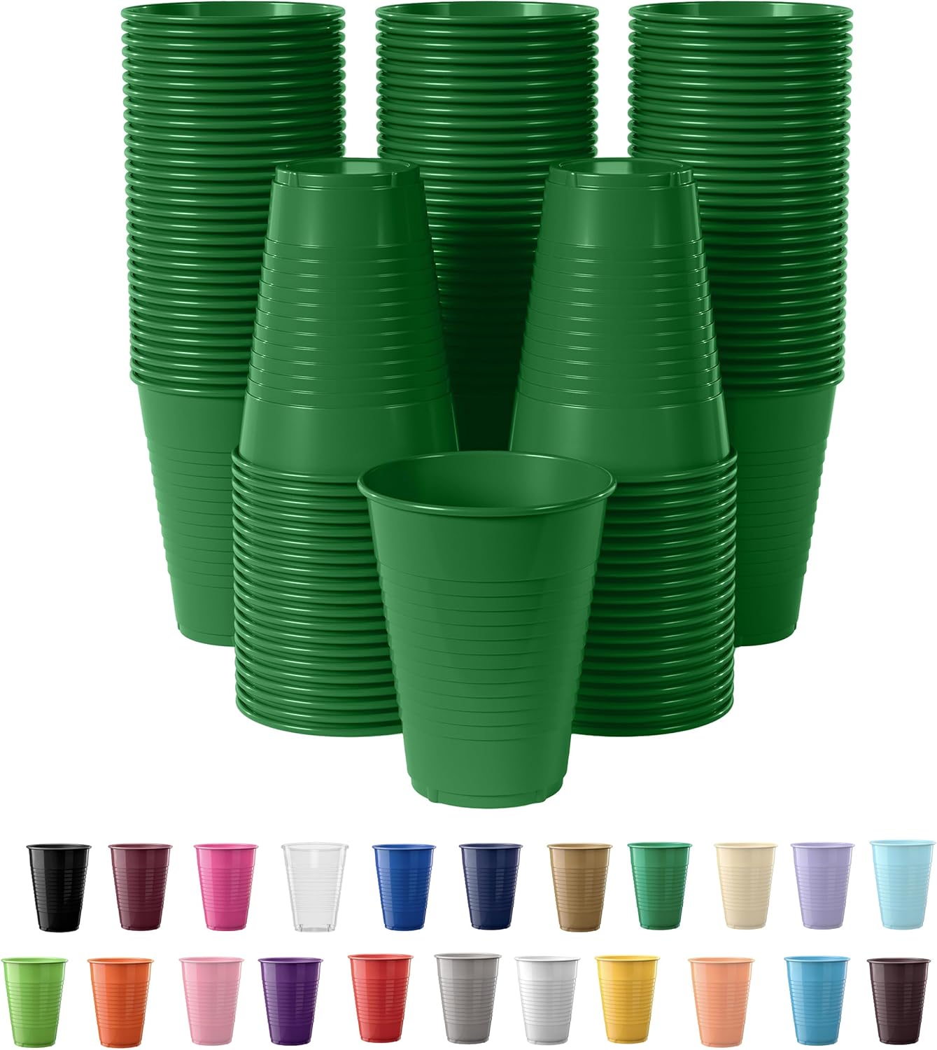 Exquisite Party Solids 12 Oz Plastic Cups – 100 Pack Disposable Cups for Parties & Events | Durable Plastic Party Cups | Bulk Drink Cups for Soda, plastic cup | Recyclable Disposable Cups for Everyday Use & Celebrations