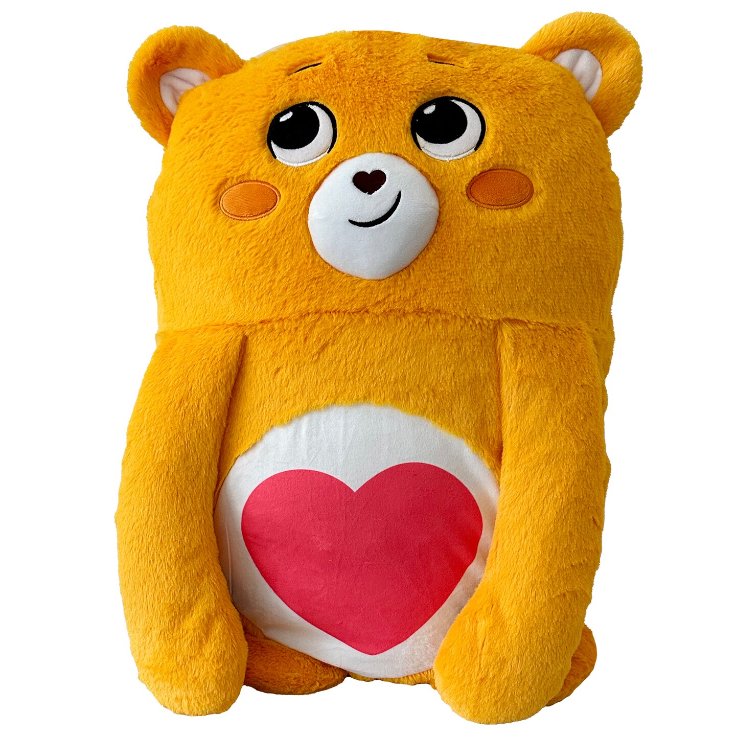 Happy Nappers: Care Bears Pillow Pocket Pal - Tenderheart Bear - Plush Character Pillow Case, Animal Cover w/ Weighted Paws, Huggable Companion, Kids