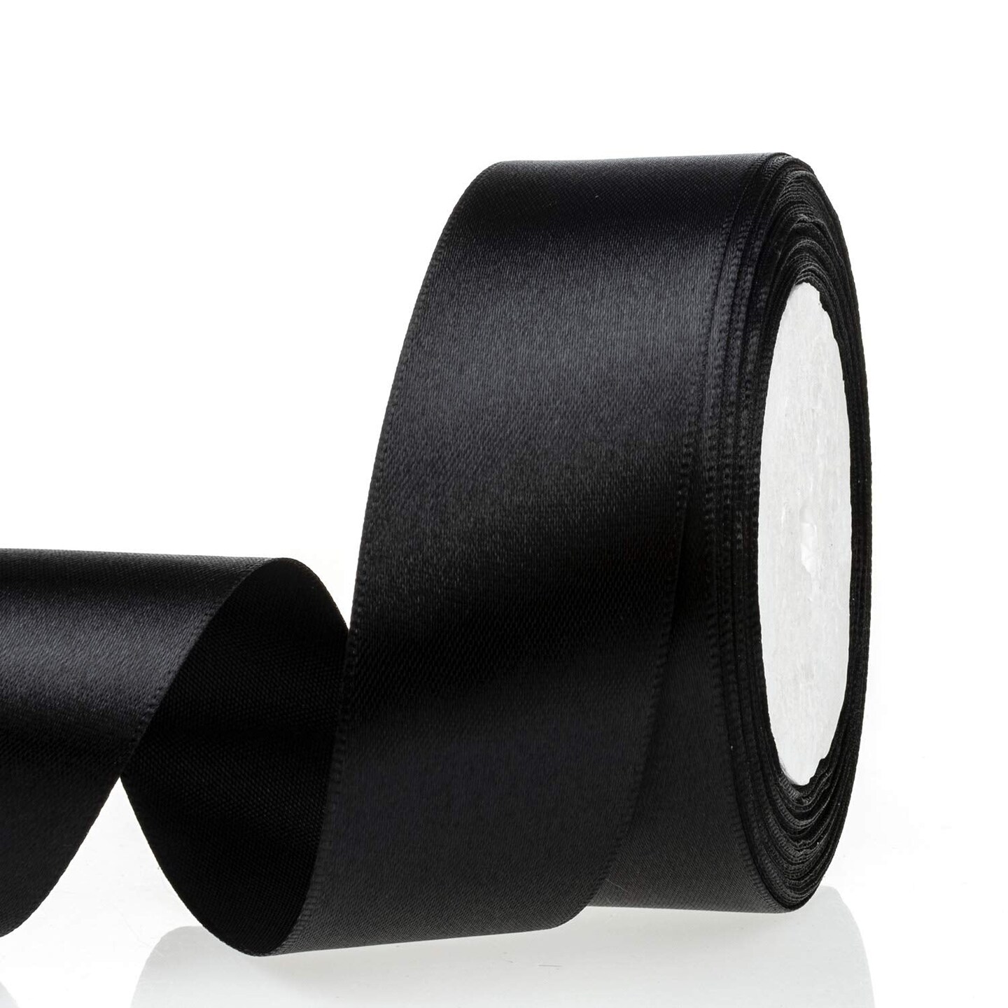 ATRBB 25 Yards 1-1/2 inch Wide Satin Ribbon Perfect for Wedding,Handmade Bows and Gift Wrapping(Black)