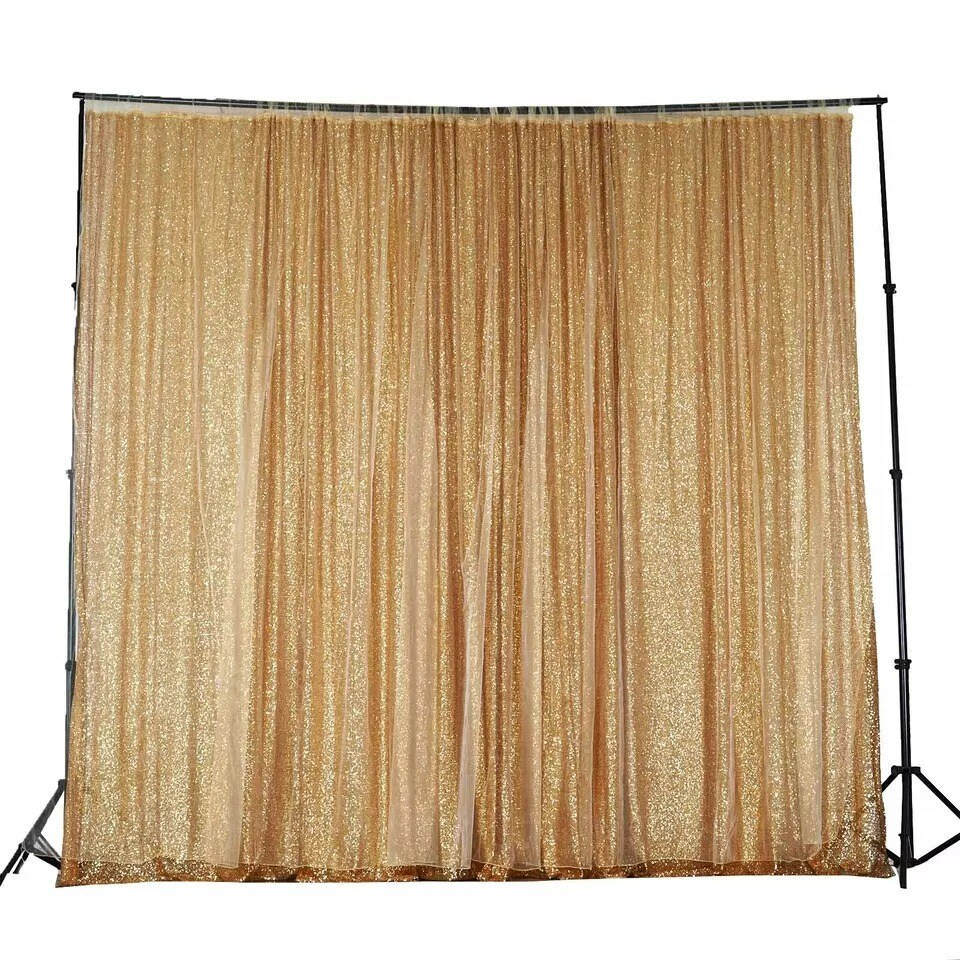 20 ft x 10 ft GOLD Sequins BACKDROP Wedding Party Photo Booth Decorations
