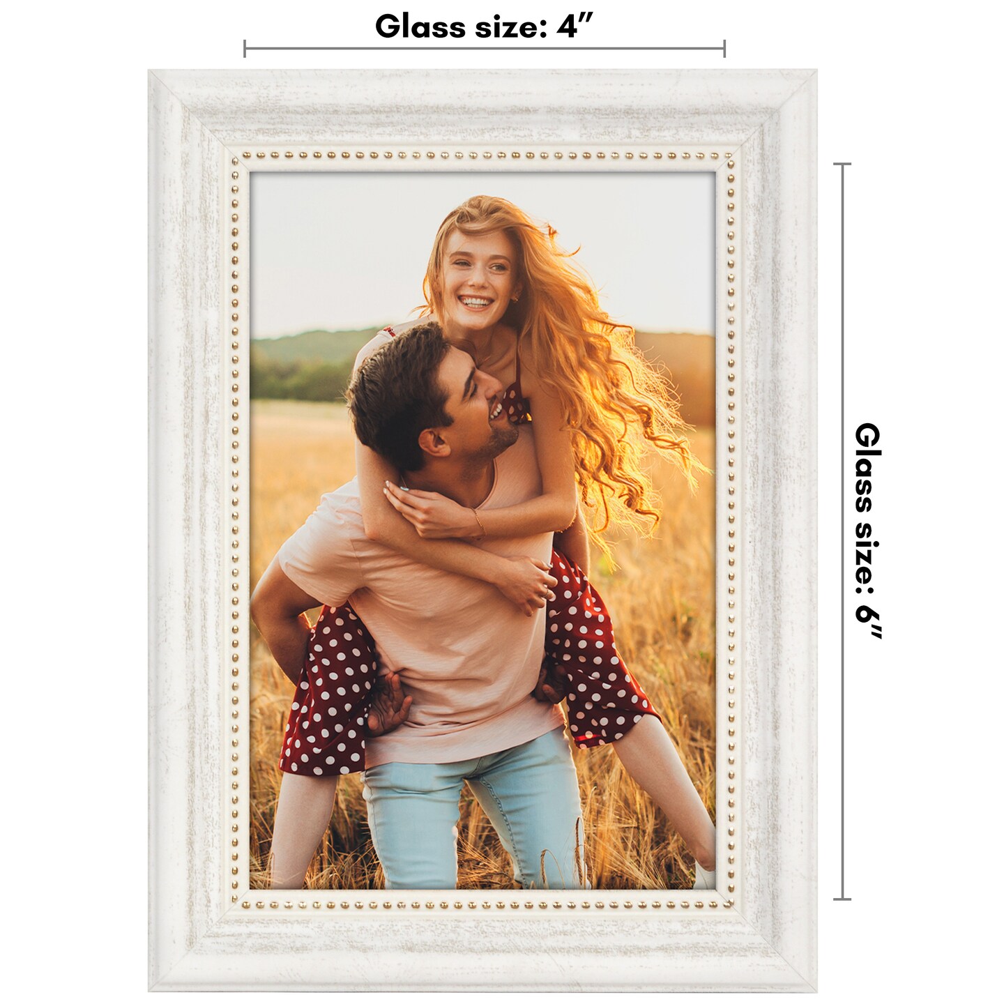 Americanflat Vintage Frames - Picture Frame with Beaded Accents - Antique Frames for Tabletop and Wall Display - Ornate Frame