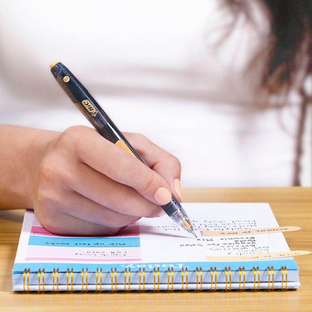 BIC 0.7 mm HB No. 2 Break-Resistant Mechanical Pencils with Erasers - Black Lead/Green and Pink Barrel Colors (2/Pack)