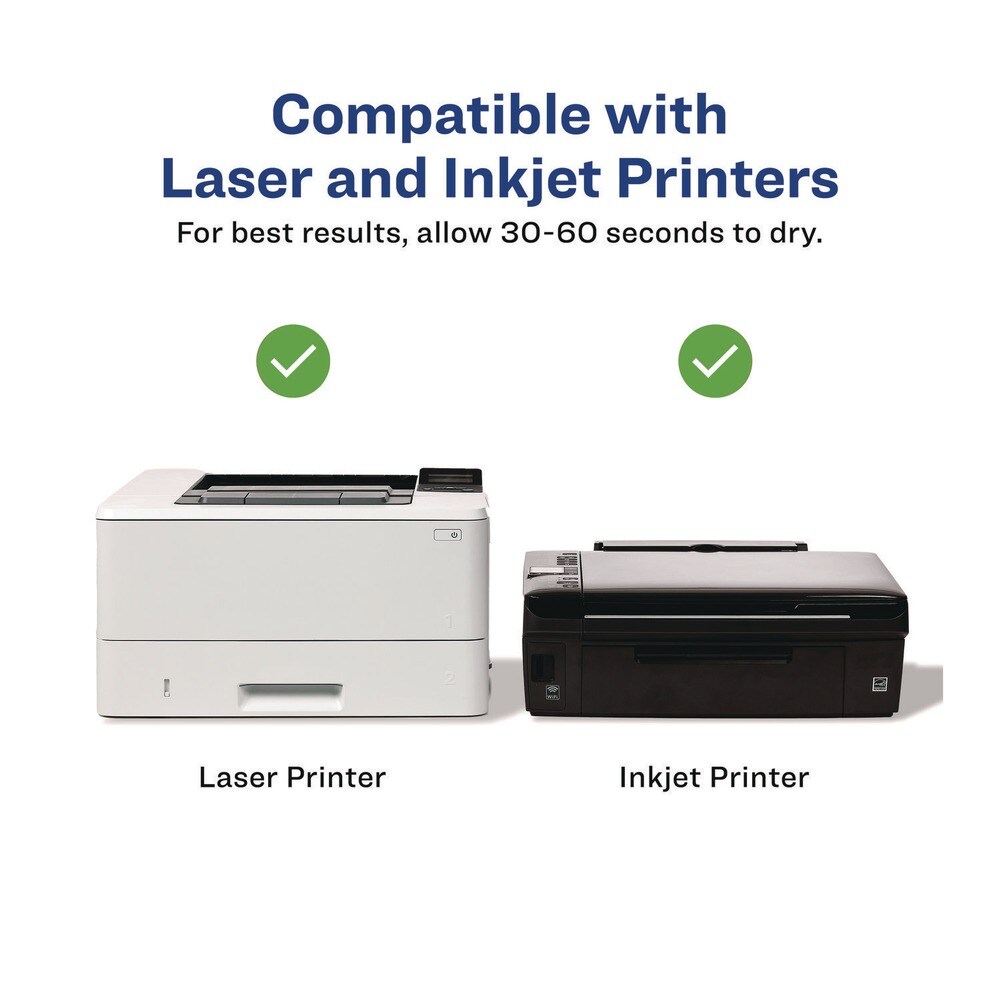 Avery Easy Peel 1 in. x 2.63 in. Inkjet/Laser Printers Mailing Labels with Sure Feed Technology - Glossy White (750/Pack)