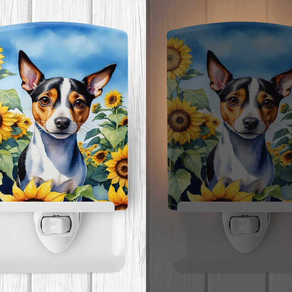 Edge Collections - 6" x 4" - Multicolor - Sunflowers Compact Ceramic Night Light Home Décor - 1 Piece