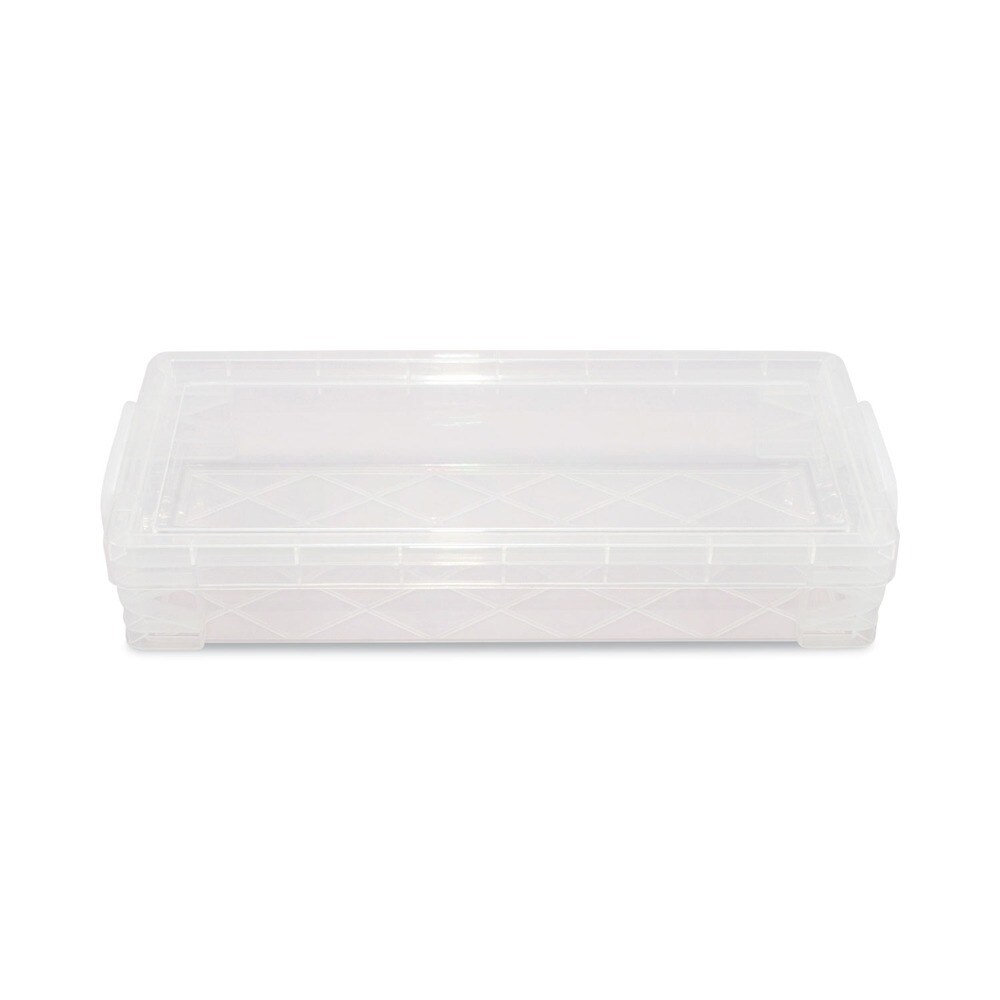 Advantus 8.25 in. x 3.75 in. x 1.5 in. Super Stacker Pencil Box - Clear