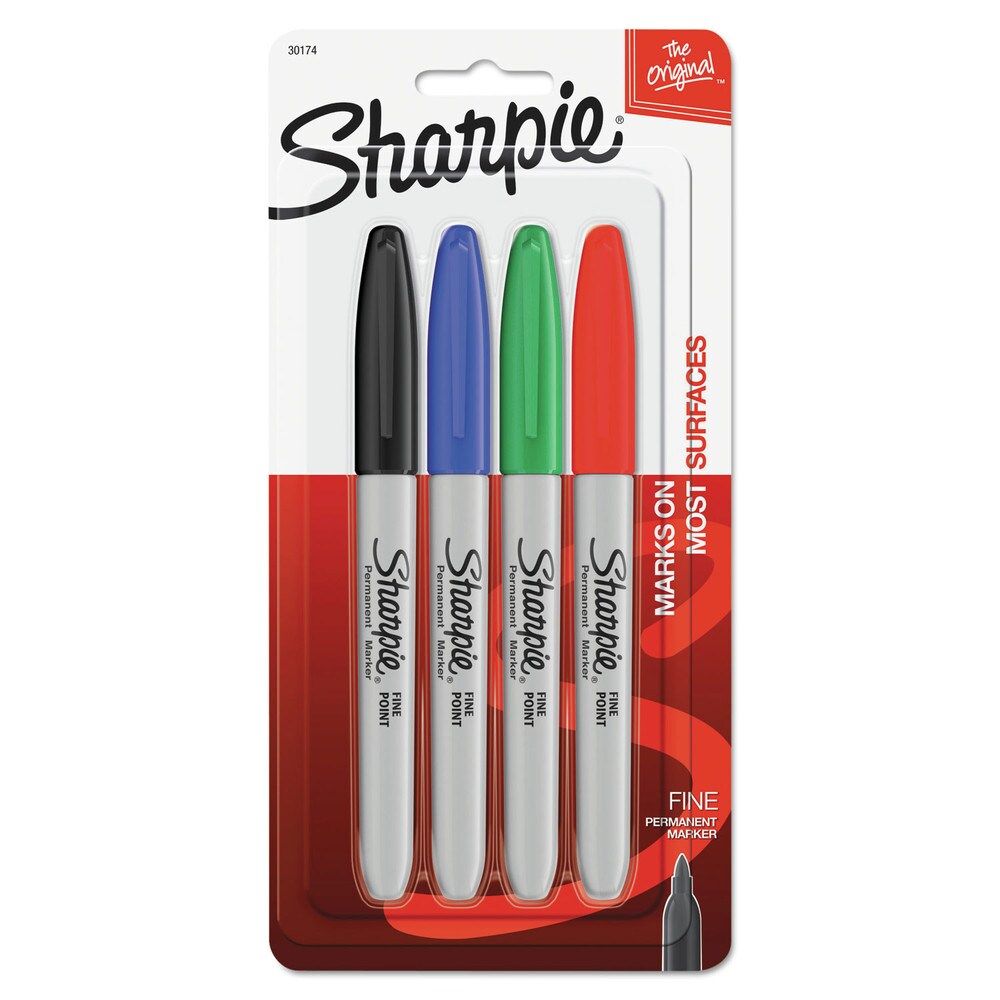 Sharpie Fine Bullet Tip Permanent Marker - Assorted Colors (4/Set)