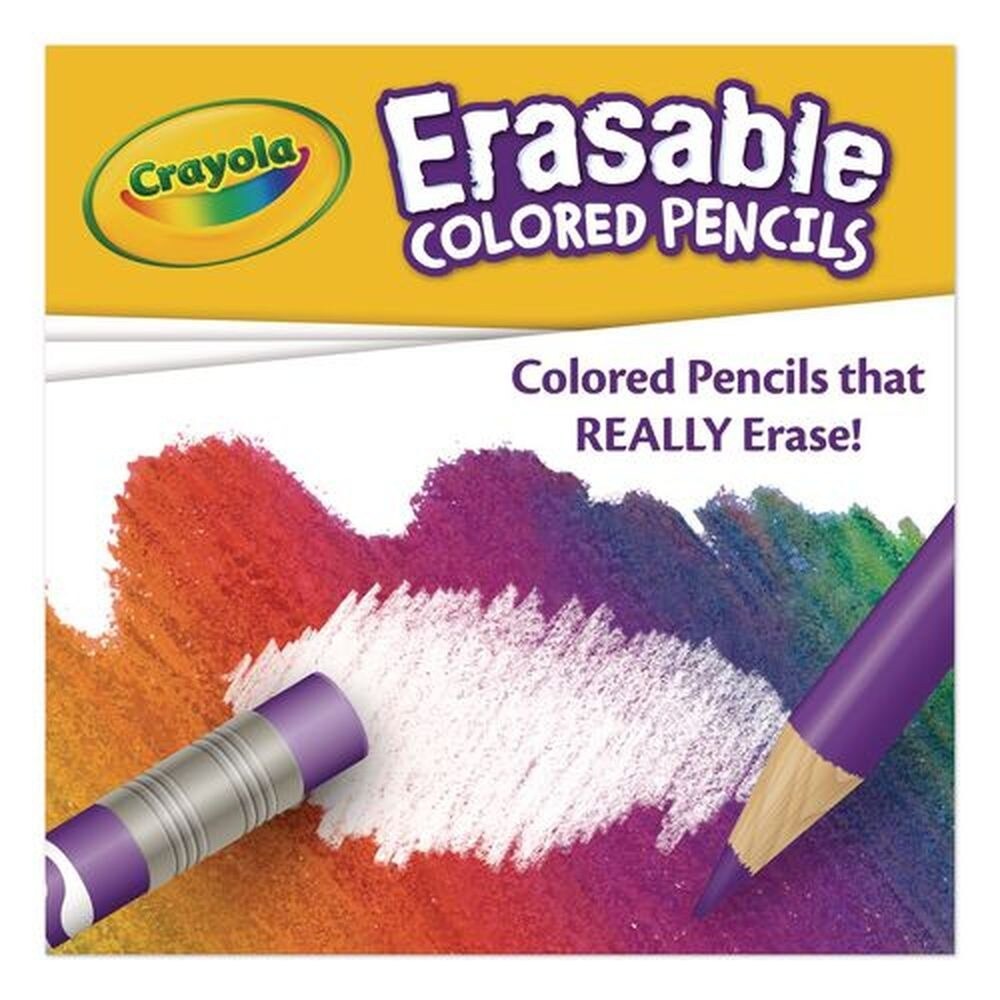 Crayola 3.3 millimeter 2B Erasable Color Pencil - Assorted Lead and Barrel Colors (24/Box)