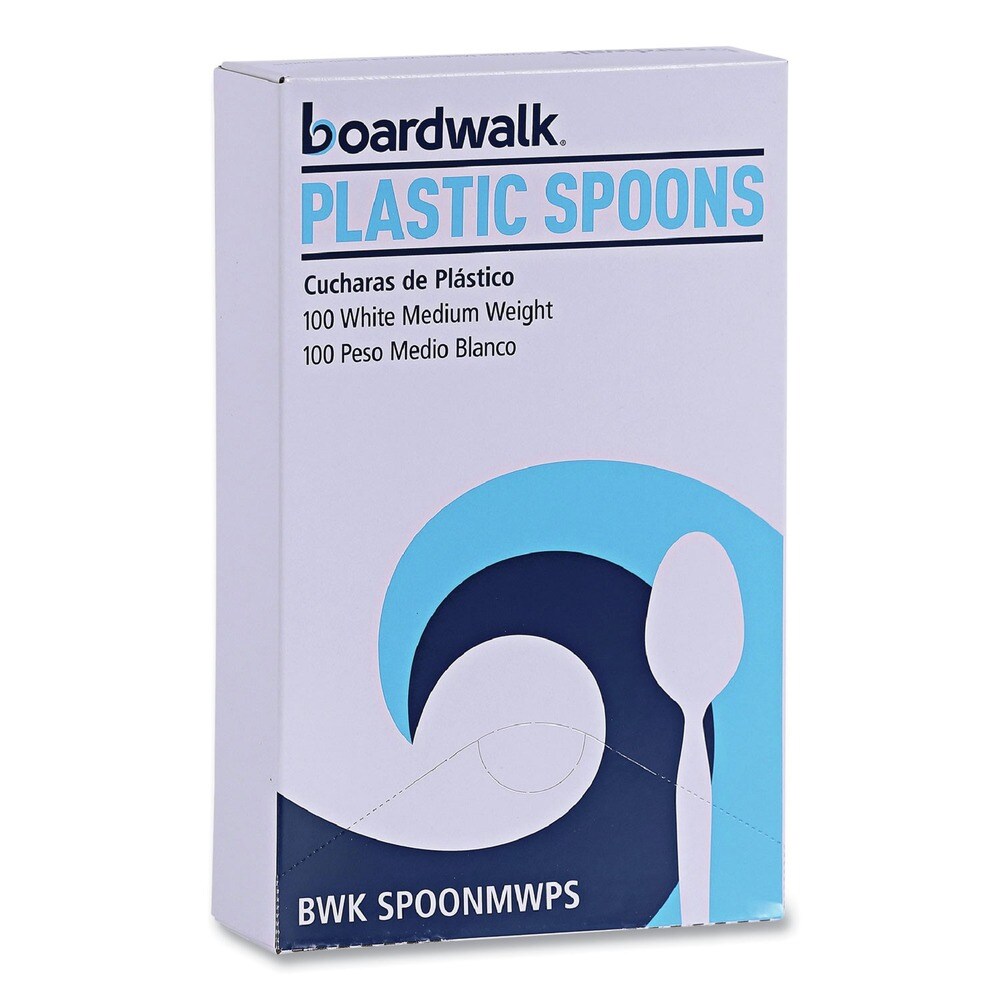 Boardwalk Mediumweight Polystyrene Teaspoons - White (100 /Box)