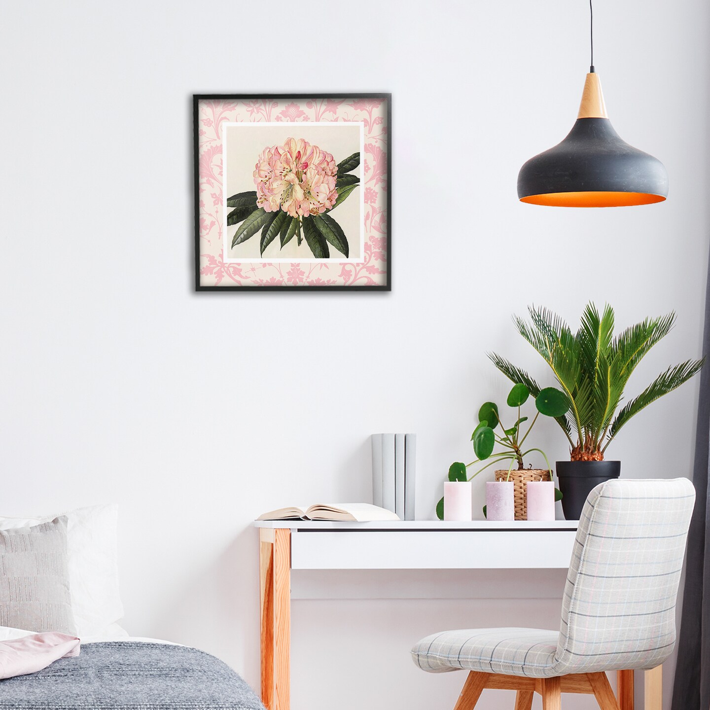 Stupell Industries Pink Pattern Botanical Framed Giclee, design by Livi Finn