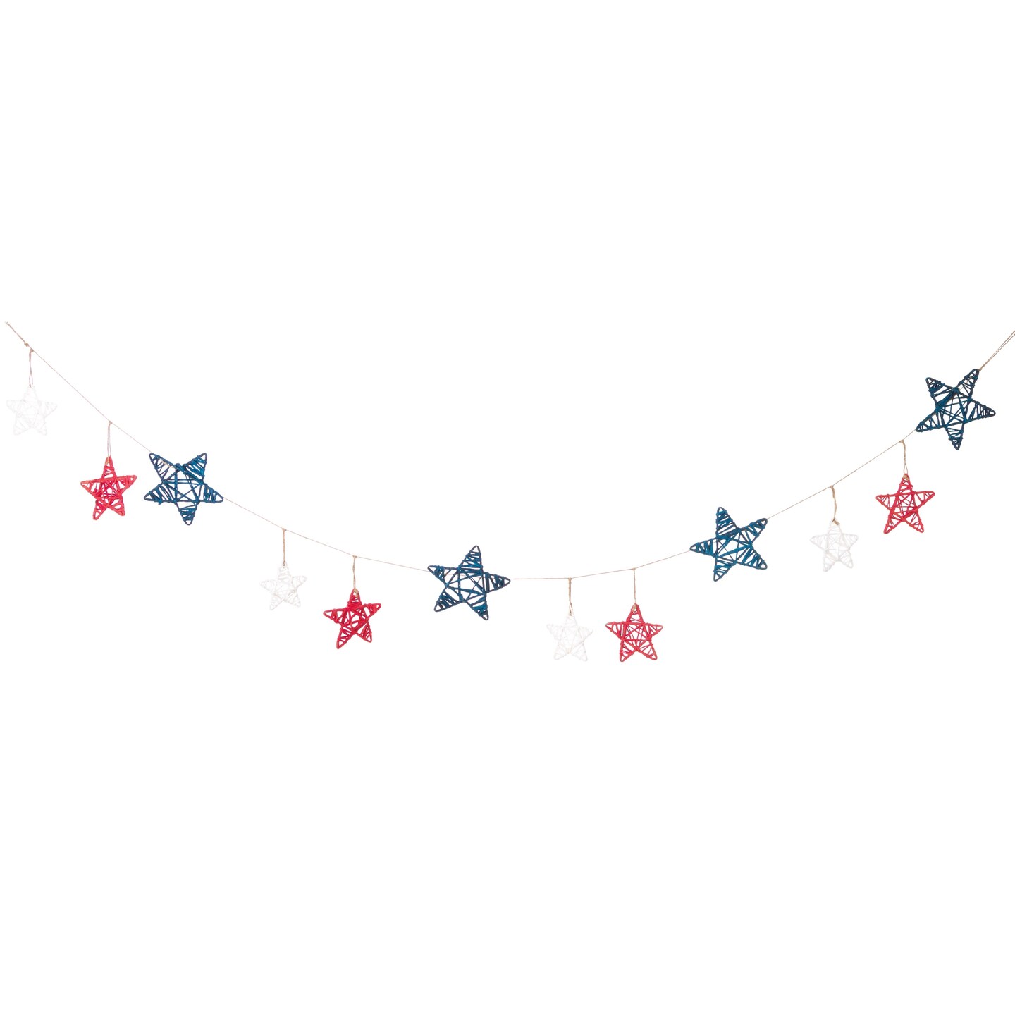 Transpac Paper 72 in. Multicolor Patriotic Vine Star Garland