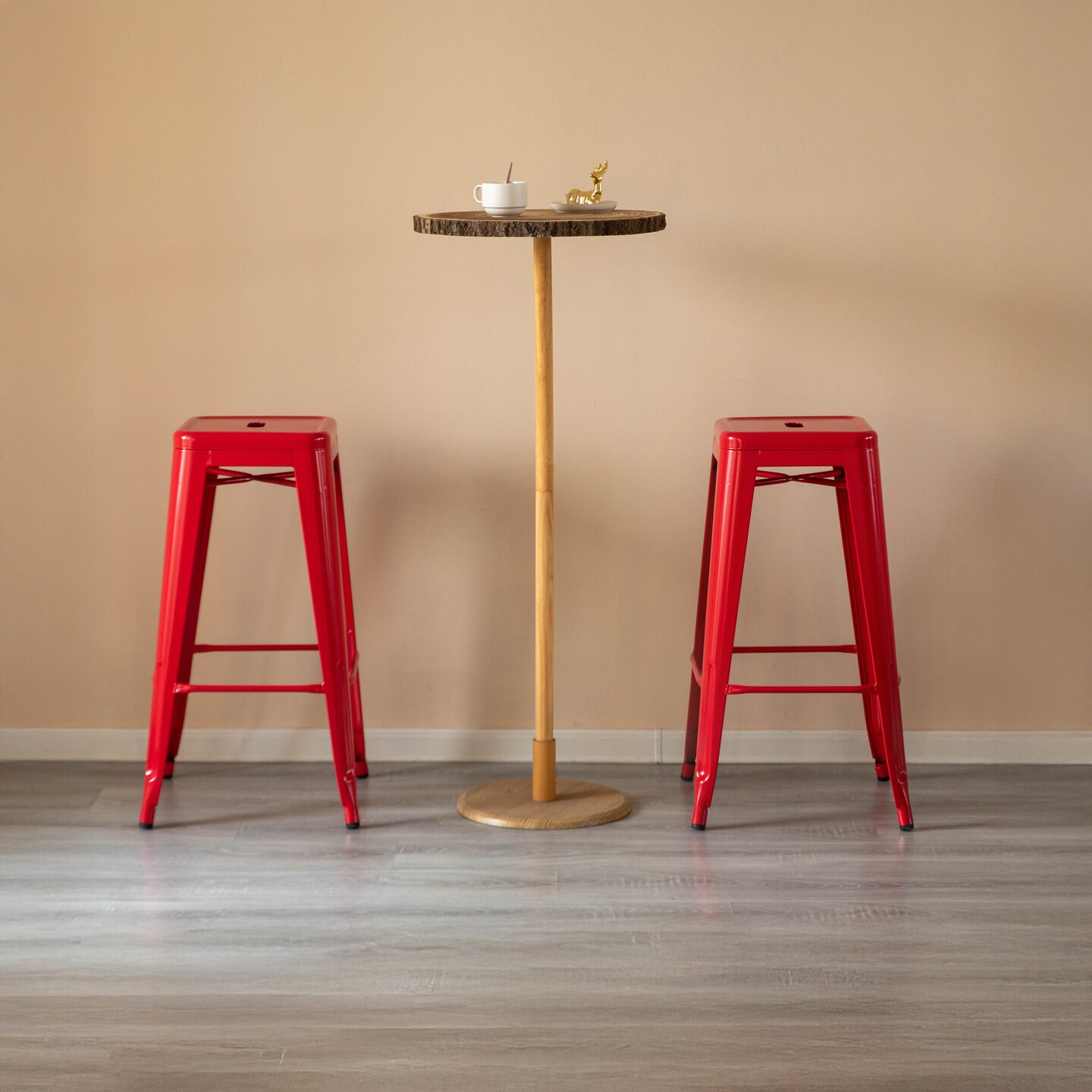 Basicwise 30-inch Backless Metal Bar Stool Stackable Heavy-Duty Counter-Height Chair for Home Bars Patios Kitchen Islands Cafes Restaurants Bistros and Dining Areas for Indoor & Outdoor Use