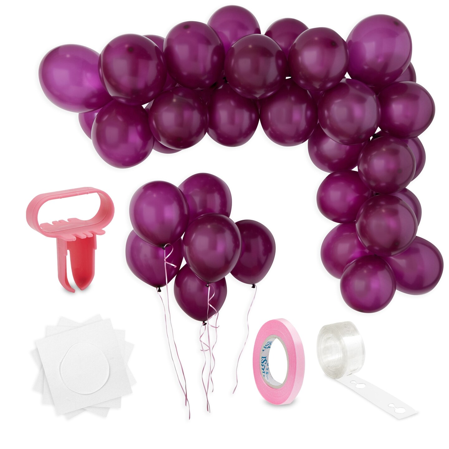 Burgundy Balloon Kit For Garland, Arch, Maroon DIY Party Decorations (124 Pieces)