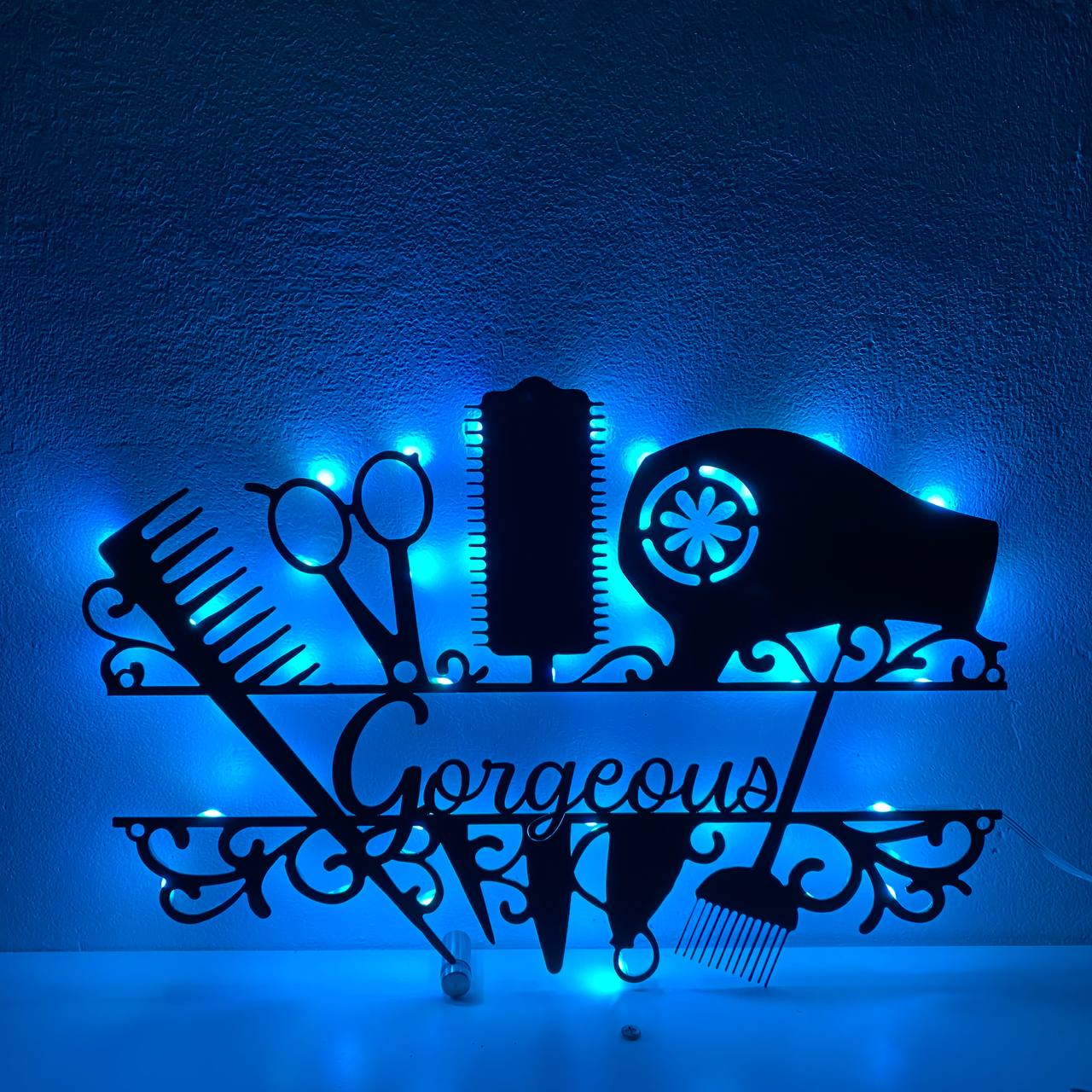 Custom Hair Salon Metal Wall Art LED Light, Hair Stylist Metal Sign, Hair Salon Wall Art Decor, Hair Salon Metal Light, Hair Salon Decor product 4