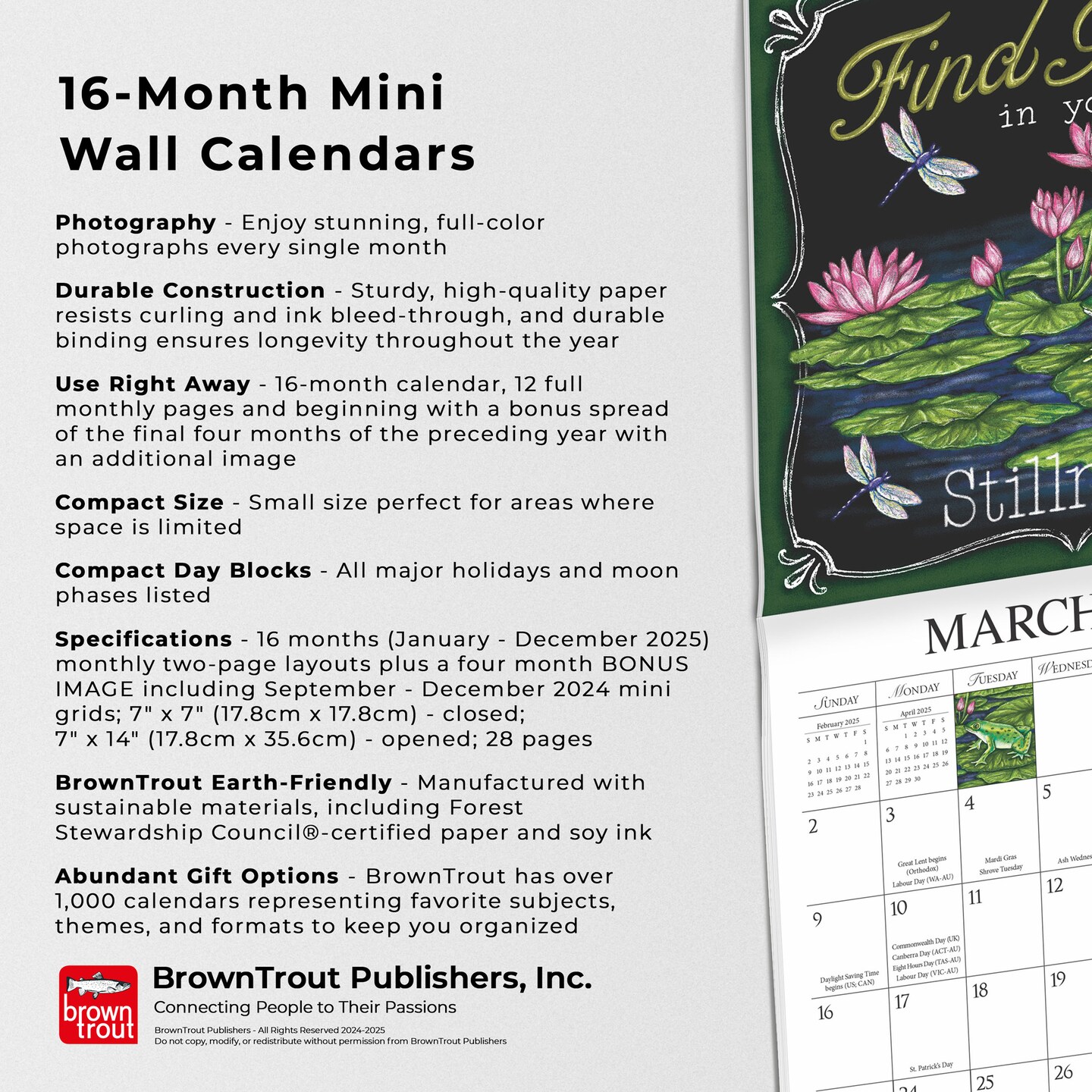 You Can Grow Your Own Way | 2025 7 x 14 Inch Monthly Mini Wall Calendar | Featuring the Artwork of Ninette Parisi | Hopper Studios | Artworks Painters Paintings Illustration