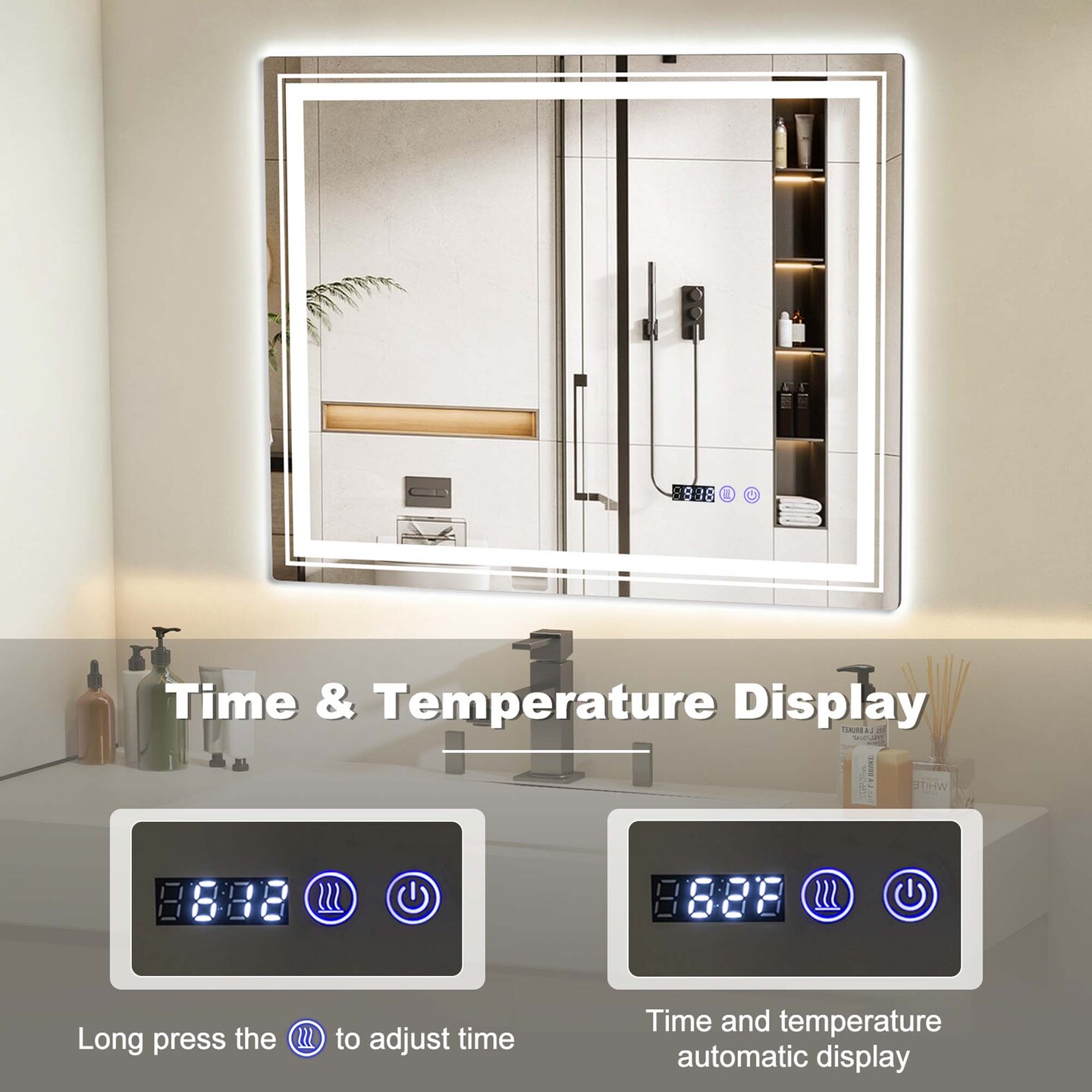 Costway 28&#x22; x 20&#x22;/32&#x22; x 24&#x22;/36&#x22; x 28&#x22; Defogging LED Bathroom Mirror Shatter-Proof Vanity Mirror 3 Colors
