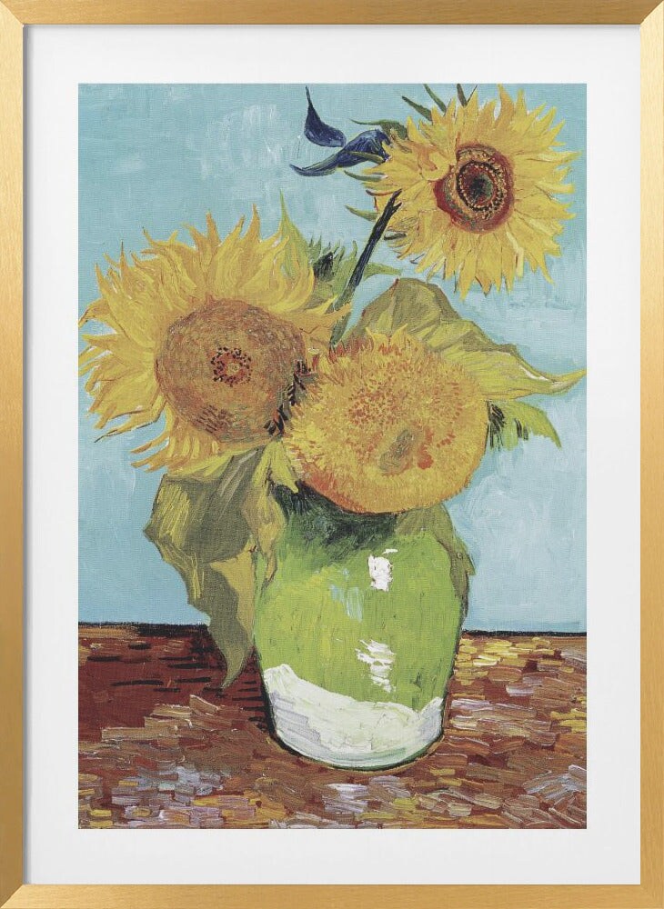 Vase With sale Three Sunflowers by Vincent Van Gogh - Canvas