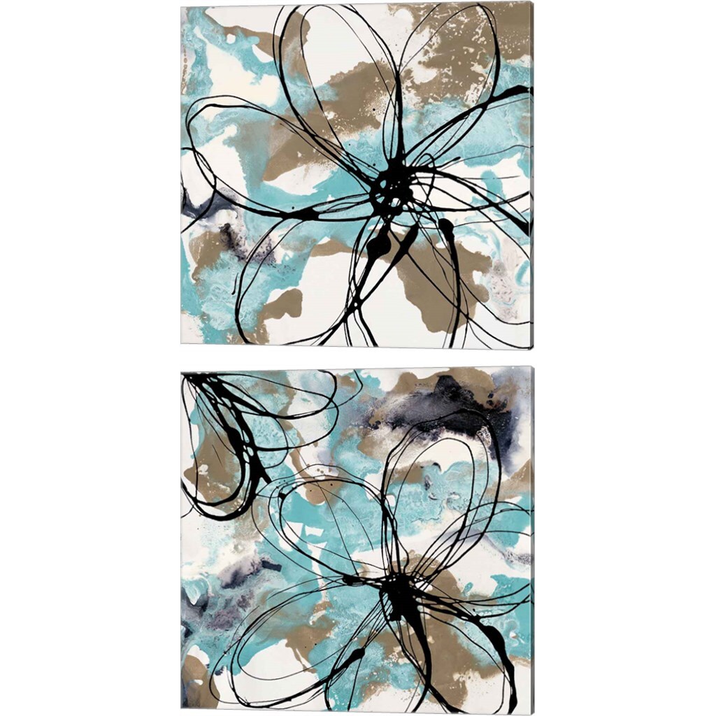 Free Flow by Natasha Barnes 14&#x22; x 14&#x22; Canvas Wall Art (Set of 2)
