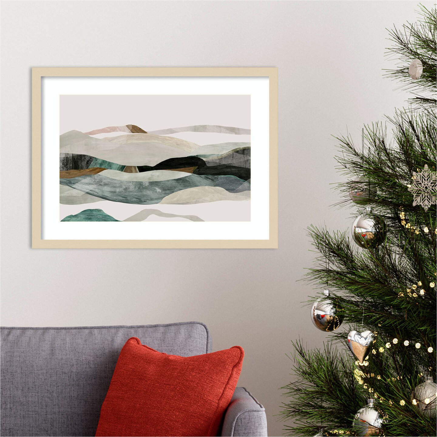 Winter in the Mountains by PI Studio Wood Framed Wall Art Print