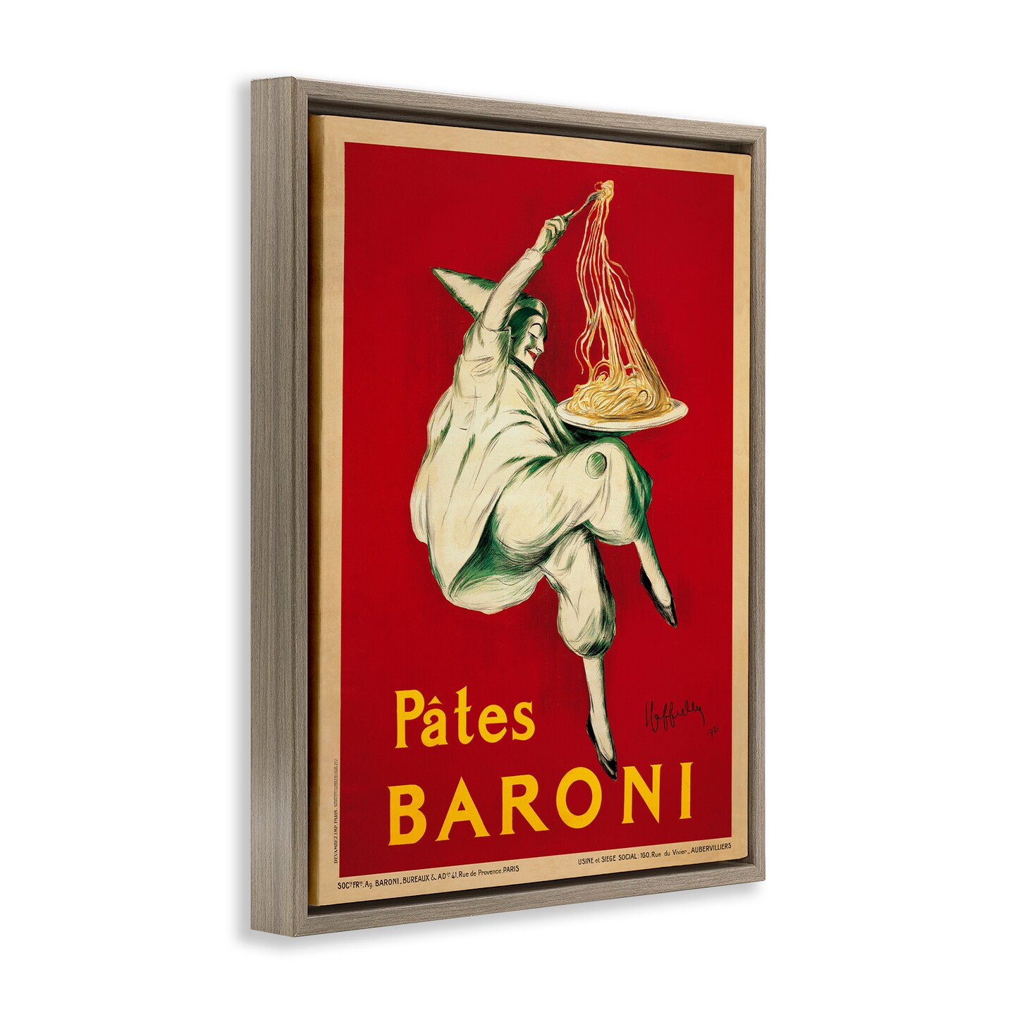 Stupell Industries Pates Baroni Vintage Food Poster Framed Floater Canvas Wall Art
