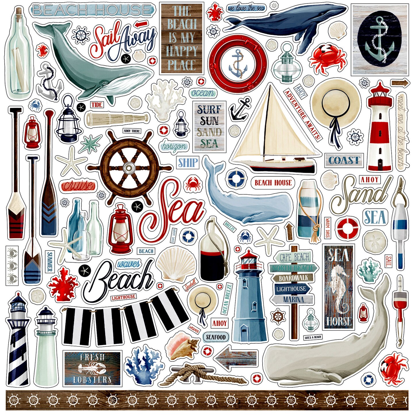 Carta Bella By The Sea 12 x 12 Cardstock Stickers