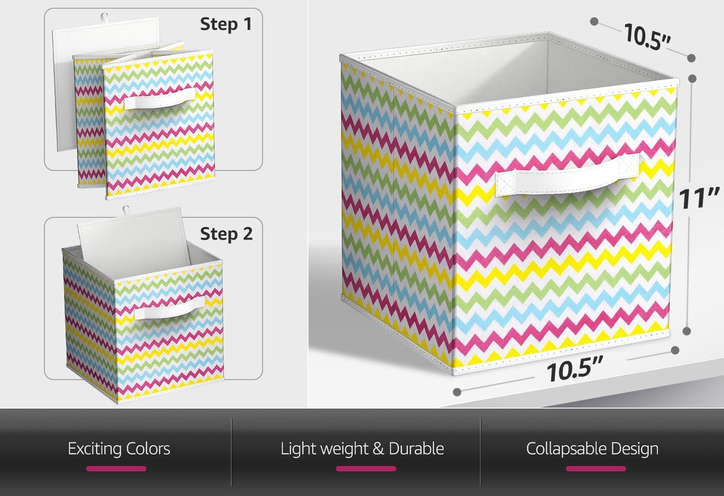 Sorbus Fabric Storage Cube 1 Pc - 11 Inch Foldable Storage Baskets for Shelves and Cubbies